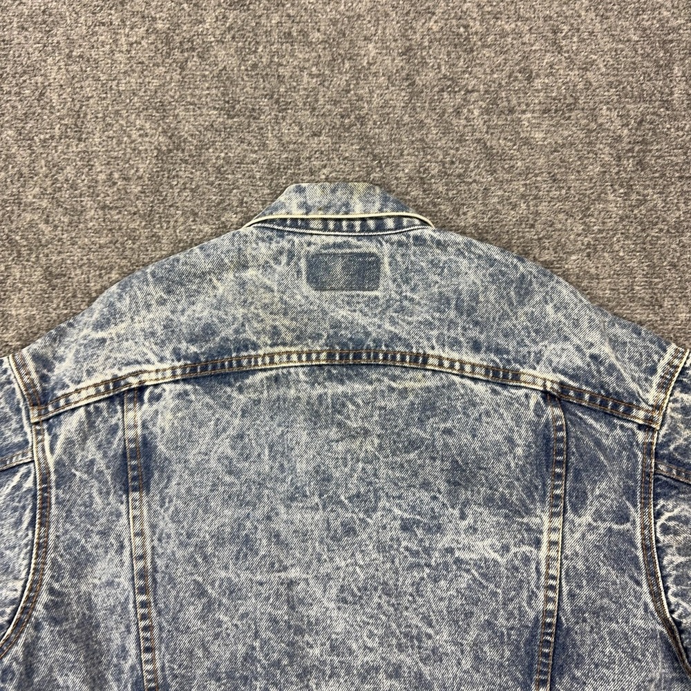 Vintage Levis Denim Bomber Jacket Mens‎ Medium Blue Acid Wash USA 70507 0219 - Picture 11 of 13